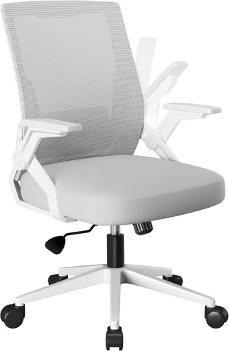 Miniatura 9 de COMHOMA Silla de oficina con reposabrazos abatibles, silla de escritorio ergonómica para computadora con soporte lumbar adaptable y malla Rosa