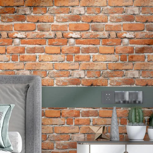 Miniatura 2 de Papel tapiz de ladrillo sintético para despegar y pegar de 17.7 x 78.7 pulgadas, papel de contacto para armarios, telón de fondo de pared
