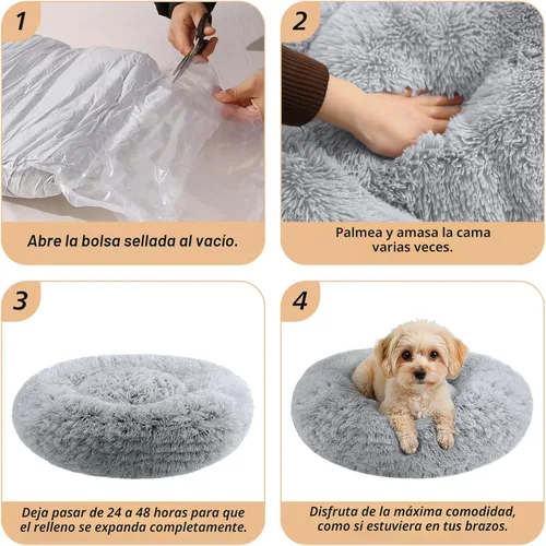 Miniatura 8 de JOLLYVOGUE Cama Calmante para Perros Pequeños - Cama para Perros Pequeños Lavable en Forma de Dona de 23 Pulgadas para Gatitos y Cachorros, Camas 01
