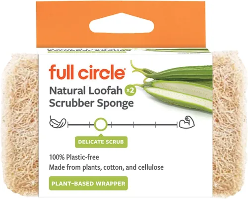 Miniatura 13 de Full Circle Esponja de limpieza resistente, hoja de agave robusta y celulosa sin plástico, esponja de platos de doble cara para hierro fundido