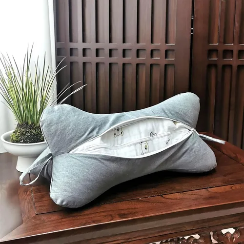 Miniatura 3 de Almohadas cervicales y cervicales con forma de hueso de perro con funda extraíble lavable con bucles en cualquier extremo para automóvil, autobús
