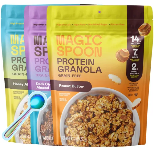 Miniatura 14 de Magic Spoon Granola proteica - Granola alta en proteínas, apta para dieta cetogénica, baja en azúcar, sin granos, desayuno saludable o aperitivo