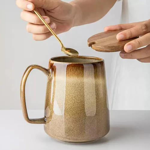 Miniatura 4 de Taza de café grande de cerámica de 24 onzas con asa, taza de café vintage, taza de té extra grande para oficina y hogar, apta para lavavajillas