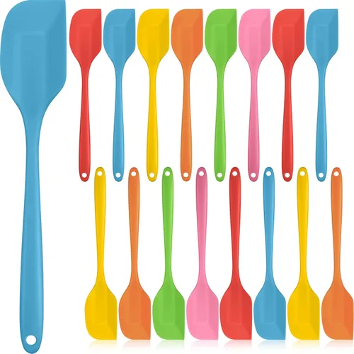 Irenare 24 espátulas de silicona de 11 pulgadas, grandes espátulas de goma resistentes al calor, antiadherentes, flexibles, sin costuras, diseño de