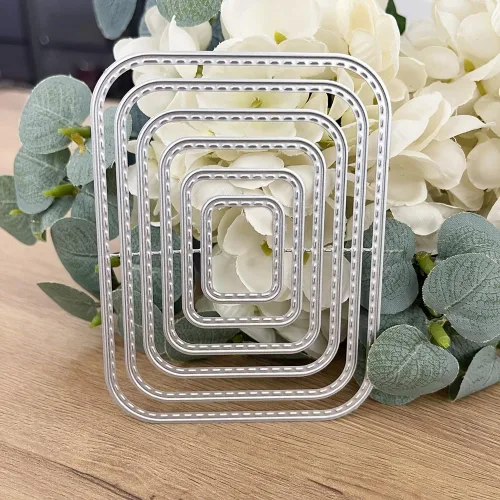 Miniatura 19 de Lapoo Troqueles geométricos para hacer tarjetas, duradero, troquelado de metal para álbum de recortes, álbum de fotos, tarjetas de papel decorativo