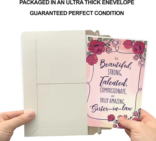 Miniatura 5 de Tarjeta de cumpleaños de Prime Greetings para cuñada, fabricada en Estados Unidos, ecológica, cartulina gruesa con sobre premium 5in x 7.75in