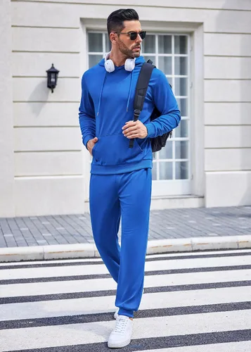 Miniatura 56 de COOFANDY Conjunto deportivo de 2 piezas para hombre, conjunto deportivo casual con capucha