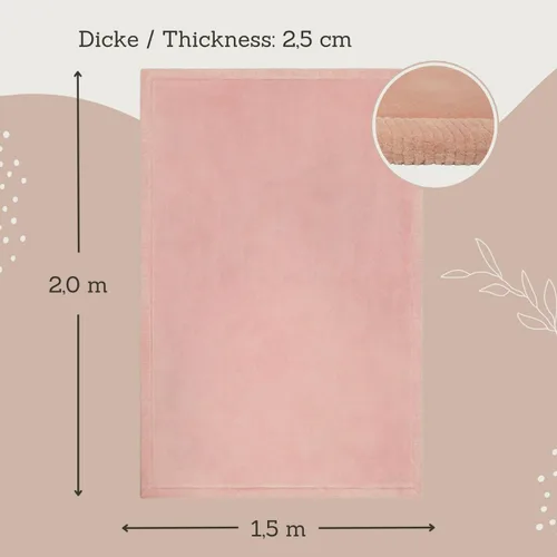 Miniatura 3 de Hakuna Matte - Alfombra de terciopelo coral elegante para bebé con espuma viscoelástica de alta densidad y 1 pulgada de grosor, antideslizante,