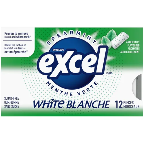 Miniatura 5 de Excel White Goma de mascar sin azúcar, menta verde, 12