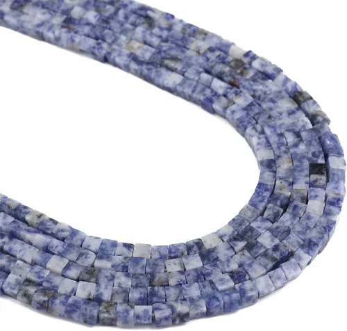 Miniatura 8 de BEADIA Cuentas espaciadoras de cubo de amazonita natural, cuentas de piedra cuadradas sueltas de 0.157 in para hacer joyas, 15.0 in/hebra