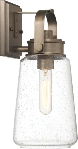 Miniatura 9 de Gage - Lámpara industrial de vidrio y metal para exteriores, color oro toscano