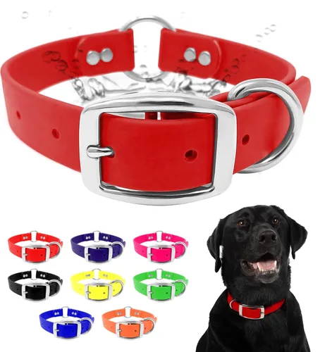 Miniatura 31 de Collar impermeable para perro con anillo central resistente Collar para perros pequeños, medianos, grandes o XL, Amarillo