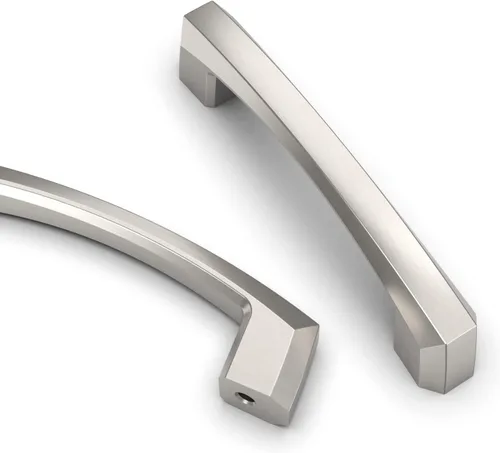 Asidrama - Paquete de 2 manijas de gabinete de cocina de níquel satinado cepillado de 3 pulgadas (76 mm), tiradores de gabinete, herrajes para