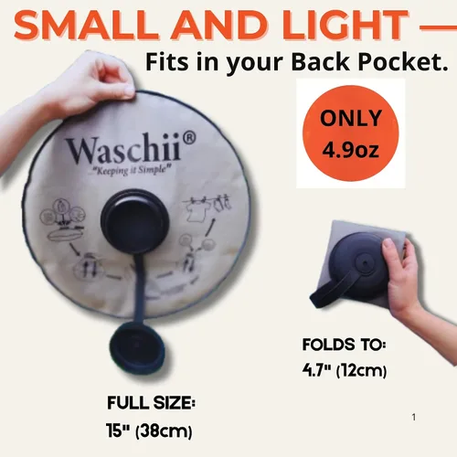 Miniatura 3 de Waschii Pocket-Sized Travel Clothes Washer for Camping, Hostels & Vanlife – Compact, Leakproof, Eco-Friendly – No Power or Sink Needed