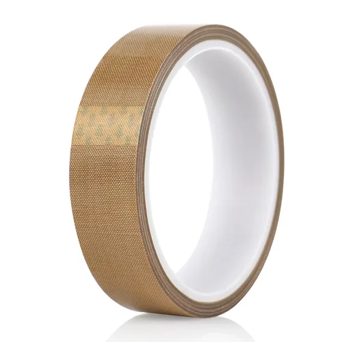 Cinta de Tela de Vidrio con Teflón, (1 pulgada x 33 pies x 0.18mm) Cinta Adhesiva de Tela de Vidrio Recubierta de PTFE de Alta Temperatura para