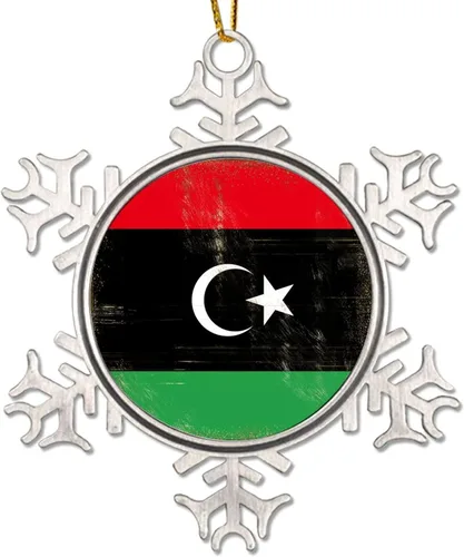 Miniatura 15 de Líbano Novedad Metal Copo de Nieve Adornos de Navidad Regalo Patriótico País Recuerdo Regalo Adornos de Navidad Adornos de Navidad Bandera Nacional