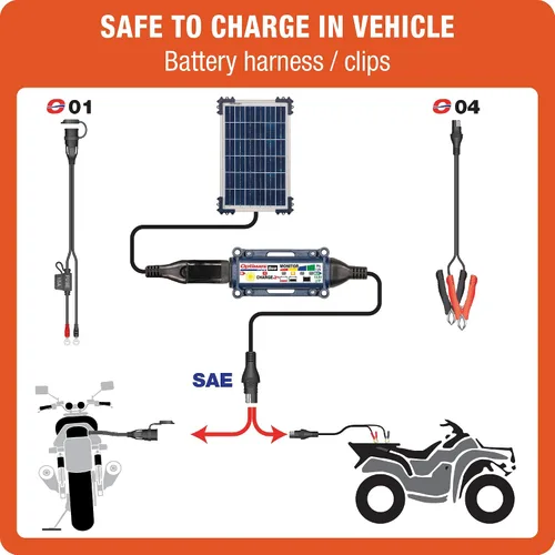 Miniatura 9 de Optimate Solar Duo 10 W, TM522-D1, 6 pasos 12 V/12.8 V 0.83 A resistente a la intemperie, cargador y mantenedor de ahorro de batería solar