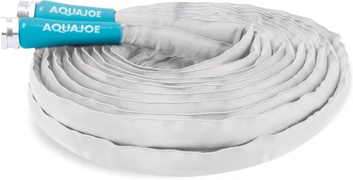 Aqua Joe AJFJH50-58-RV - Manguera de agua para autocaravana con chaqueta flexible de fibra de grado marino, 50 pies, herramienta de riego