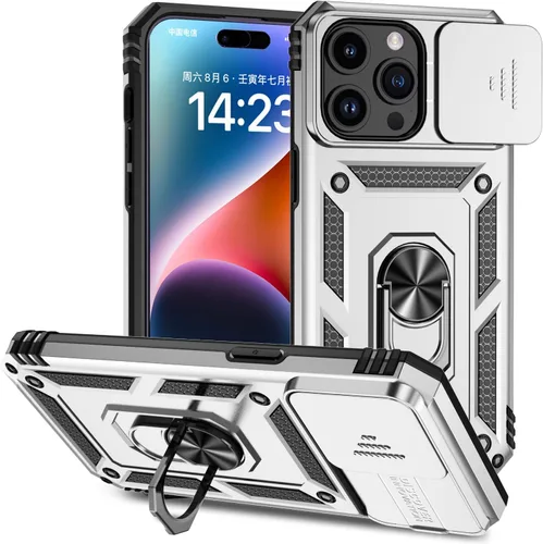 Miniatura 12 de Funda magnética compatible con iPhone 14 Pro de 6.1 pulgadas, funda magnética para iPhone 14 Pro con cubierta de cámara y soporte de grado militar