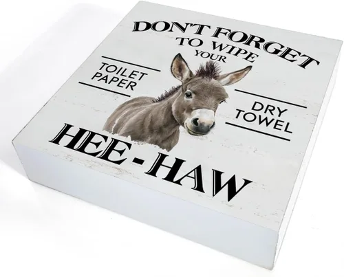 Miniatura 3 de Cartel de madera con texto en inglés "Don't Forget to Wipe Your Higien" («Don't Forget to Wipe Your Higien» («Don't Forget to Wipe Your Higien»)