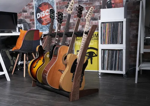 Miniatura 7 de Ruach GR-2 Curve - Soporte personalizable para guitarras y estuches, color nogal
