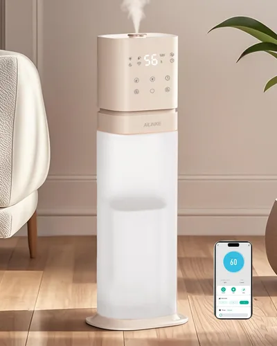 Humidificador inteligente para habitación grande, humidificadores de 2.1 galón/8 litros para dormitorio con tubo extendido y luz nocturna,