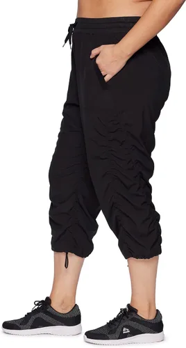 Miniatura 4 de RBX Active - Pantalón capri con cordón ajustable para mujer, talla grande, ligero, tejido