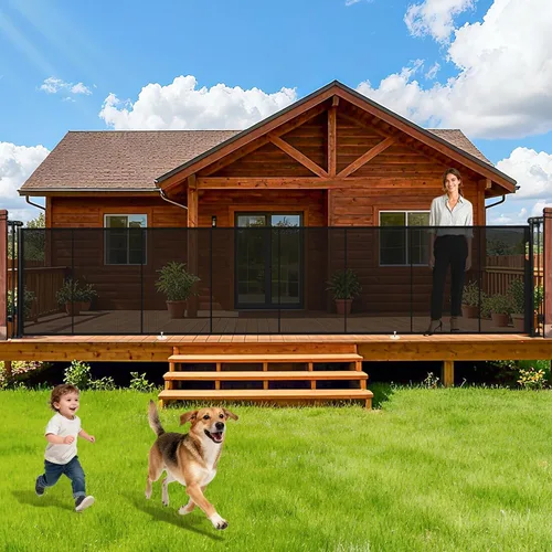 Miniatura 10 de Puerta retráctil para bebés de 55 pulgadas extra ancha, puerta retráctil para perros de 41 pulgadas de alto para escaleras, puertas, terrazas