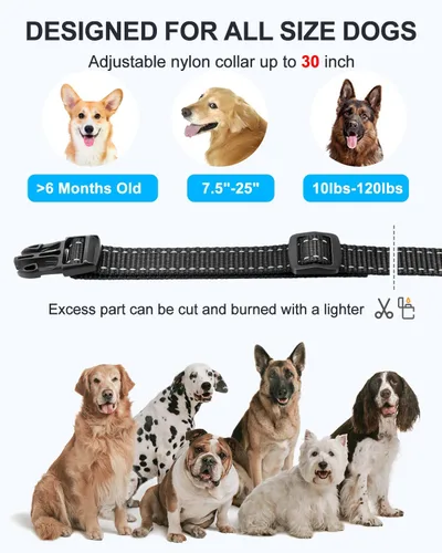 Miniatura 7 de Collar de entrenamiento para perros con control remoto para 2 perros, 10-120 libras, 3300 pies, impermeable, sin golpes, collar de perro vibratorio