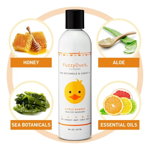 Miniatura 3 de FuzzyDuck Acondicionador desenredante y sin enjuague para cabello fino, grueso, ondulado, rizado y rizado natural, hidratante antiencrespamiento