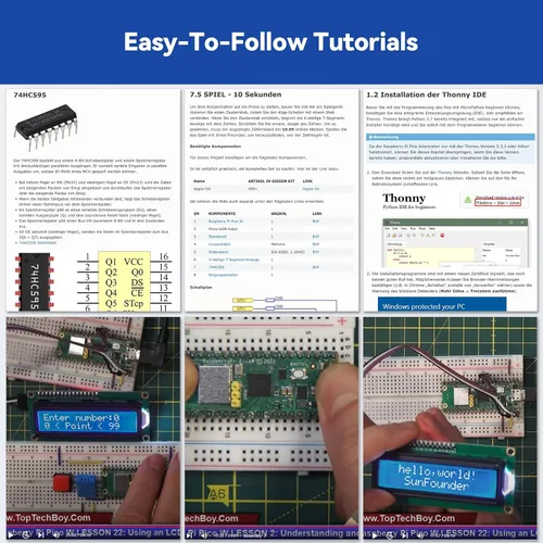 Miniatura 6 de SunFounder Raspberry Pi Pico 2 W Kit de Inicio Definitivo con Más de 110 Cursos en Video y Tutoriales en Línea, 96 Proyectos (16 Proyectos de IoT)