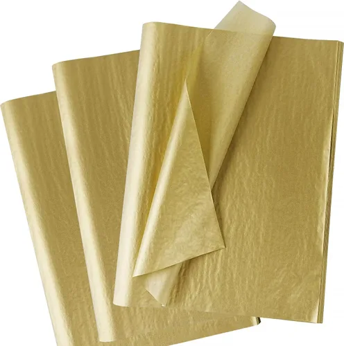 Miniatura 17 de 60 hojas de papel de seda para bolsas de regalo, 14 x 20 pulgadas, papel de seda metálico rosa dorado rosa blanco para embalaje de manualidades, Oro