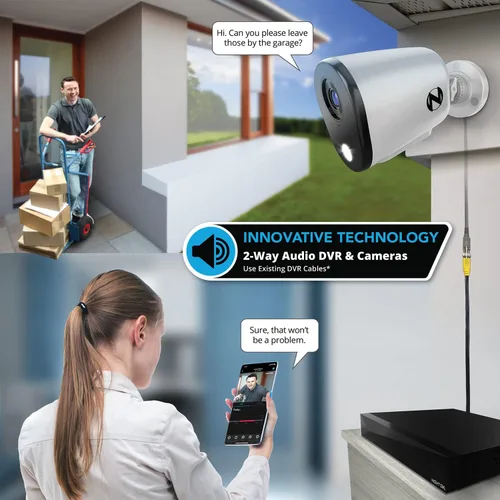 Miniatura 5 de Night Owl Sistema de cámara de seguridad DVR de 12 canales con audio bidireccional para el hogar con (8) cámaras de disuasión 2K HD con cable