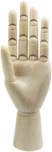 Maniquí de dibujo de artista de madera articulado con dedos flexibles de madera de 10 pulgadas, mano izquierda (10 pulgadas, mano izquierda)