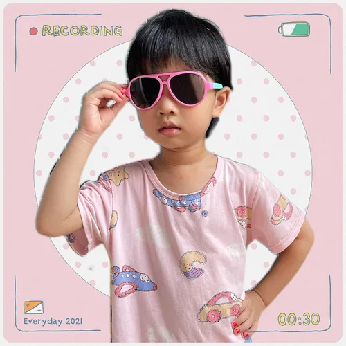 Miniatura 3 de FEISEDY Gafas de sol polarizadas de aviador para niños pequeños, marco flexible, lindo bebé niños niñas de 0 a 6 años de goma al aire libre B2789