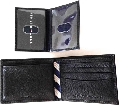 Miniatura 5 de Tommy Hilfiger Billetera Billetera Billfold de cuero para hombre con tarjeta de crédito (azul marino), Negro