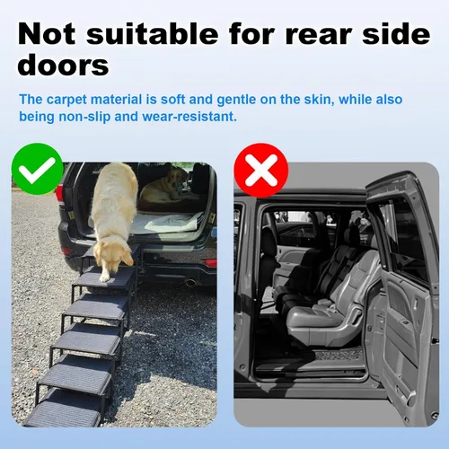 Miniatura 4 de Rampa para perros para auto, camión y SUV, escaleras plegables para perros grandes, escaleras plegables para mascotas con superficie antideslizante