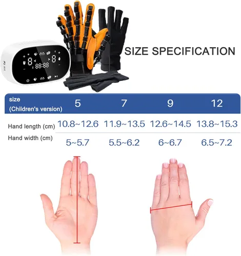 Miniatura 7 de Guante robot Dispositivo de rehabilitación de mano para hemiplejia cerebral Entrenador de dedos de recuperación de función de mano, para robot