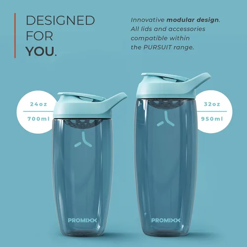 Miniatura 7 de Promixx Pursuit - Botella mezcladora de proteínas, botella deportiva prémium para mezclas de proteínas y batidos de suplementos, vaso mezclador