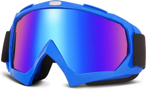 KEMIMOTO Gafas de motocross y ATV/UTV con protección anti UV Lente azul-azul