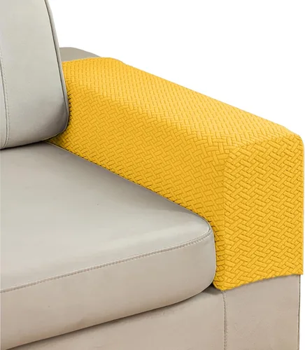 Miniatura 13 de Juego de 2 Fundas para Brazos de Sofá Sillón de Poliéster Elástico Fundas para Reposabrazos de Sofá Sillón Reclinable Fundas Protectoras con Marrón
