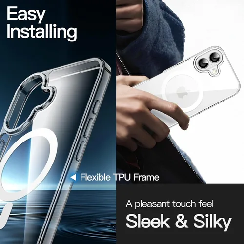 Miniatura 6 de JETech Funda magnética para iPhone 17 de 6.3 pulgadas, compatible con MagSafe, protector de teléfono a prueba de golpes, parte trasera transparente