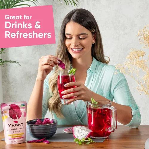 Miniatura 3 de Yammy Chips de fruta de dragón secos para refrescos, aperitivo saludable de superalimento de 1 ingrediente, crujiente como trozos de fruta de dragón