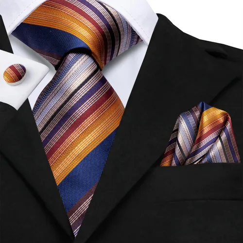 Miniatura 217 de Dubulle Corbata tejida de cachemira para hombre y gemelos de pañuelo para hombre, conjunto de gemelos para boda formal y negocios
