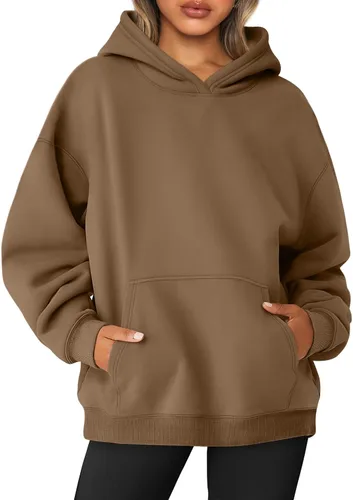 Miniatura 46 de AUTOMET Sudaderas de gran tamaño con capucha de forro polar para mujer, camisas de manga larga, sudaderas con bolsillo para otoño 2025
