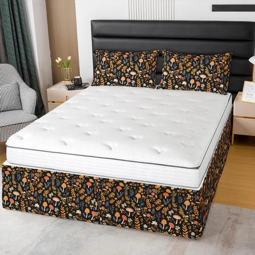 Miniatura 15 de Falda de cama con estampado azteca, tamaño individual, falda de cama de retazos geométricos abstractos para niños, niñas, adultos, decoración