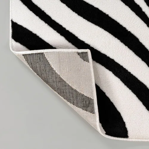 Miniatura 4 de Eyely NCS103F-28 Maribo High-Low Abstract Groovy Striped Black/White - Alfombra de pasillo de 2 x 8 pies, negro/blanco, 2 pies x 8 pies