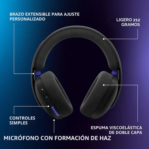Miniatura 9 de Logitech G Auriculares inalámbricos Bluetooth 325 Lightspeed para juegos, comodidad durante todo el día, micrófono integrado con reducción de ruido