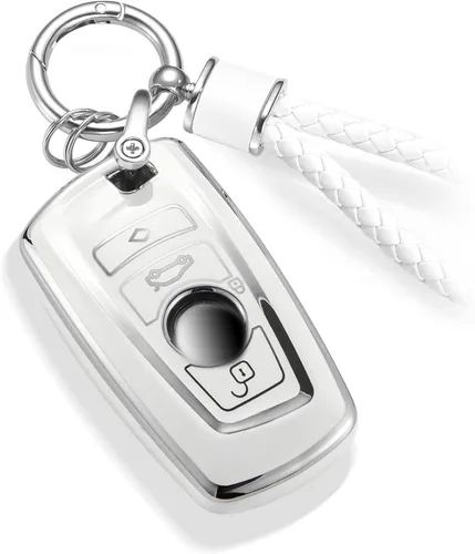 Miniatura 63 de Funda para Llavero Mercedes con Llavero de Cuerda Trenzada de Metal, Funda de Llave Suave Mejorada para Carcasa de Llavero Remoto Inteligente Sin