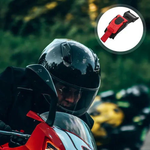 Miniatura 9 de Hebilla de casco de liberación para cascos de motocicleta, construcción de hierro ABS de nailon, cierre de presión fácil y ajuste accesorio